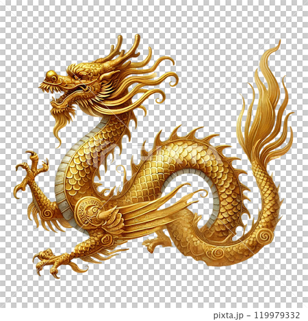 Golden dragon, fantasy creature, Chinese New Year theme 119979332
