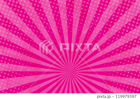 水彩風水玉入り集中線・ピンク 119979397