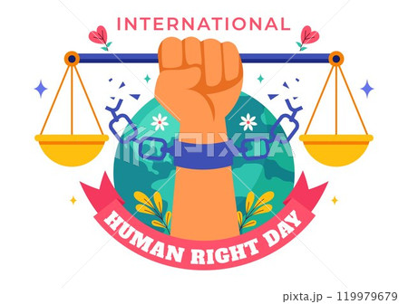 International Human Rights Day Vector Illustration on December 10 Featuring Diverse People Breaking Chains for Unity, Freedom, and Peace in Background International Human Rights Day Vector Illustration on December 10 Featuring Diverse People Breaking Chains for Unity, Freedom, and Peace in Background 119979679