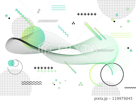ラインウェーブ 幾何学 グラフィック 背景素材 119979845