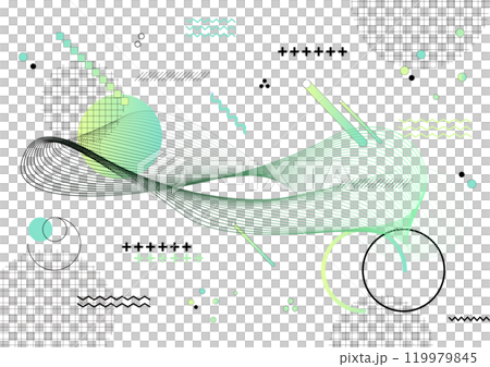 ラインウェーブ 幾何学 グラフィック 背景素材 119979845