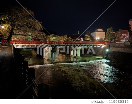 ライトアップされた飛騨高山中橋 ライトアップされた飛騨高山中橋 119980313