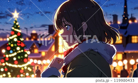 クリスマス当日に女の子から好きな人へプロポーズ 119980433