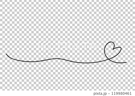 Simple illustration of a heart shaped red thread, monochrome 119980461