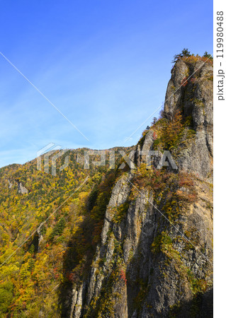 北海道 定山渓 豊平峡の紅葉 北海道 定山渓 豊平峡の紅葉 119980488