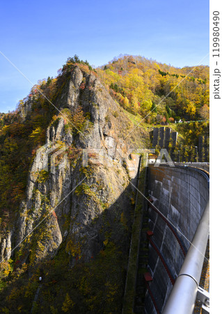 北海道 定山渓 豊平峡ダムの紅葉 北海道 定山渓 豊平峡ダムの紅葉 119980490