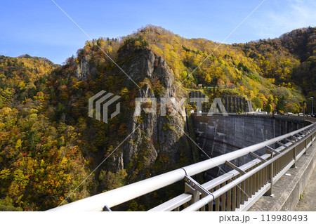 北海道 定山渓 豊平峡ダムの紅葉 119980493