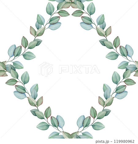 Eucalyptus seamless pattern watercolor illustration. Hand drawn natural organic herb elegant ornament. Hand painted eucalyptus medical organic plant seamless pattern element on white background Eucalyptus seamless pattern watercolor illustration. Hand drawn natural organic herb elegant ornament. Hand painted eucalyptus medical organic plant seamless pattern element on white background 119980962