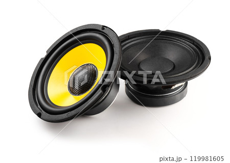 yellow-black audio loudspeaker 119981605