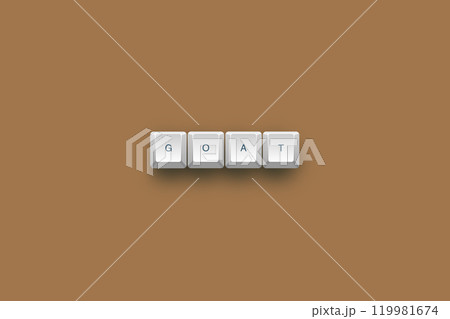 goat text on a 3d keyboard button with shadow concept series goat text on a 3d keyboard button with shadow concept series 119981674