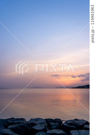 島根県松江市 宍道湖の夕日 島根県松江市 宍道湖の夕日 119981963