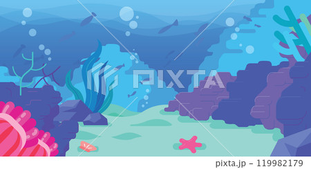 Background Sea Shores Cartoon Ocean Floor 119982179