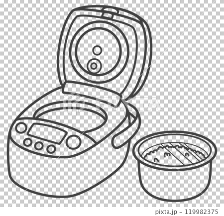 電飯煲和大米泡水 119982375