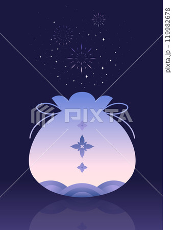Vector illustration of Korean lucky bag. Vector illustration of Korean lucky bag. 119982678