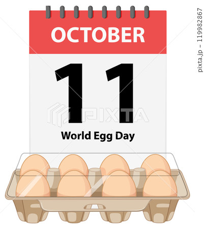 World Egg Day Celebration Illustration 119982867