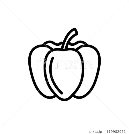 Bell pepper icon. Vector. Line style. Bell pepper icon. Vector. Line style. 119982951