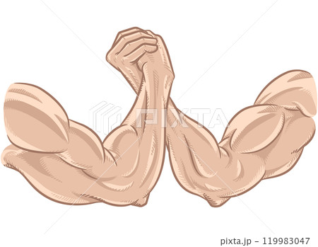 Arms Wrestling Muscular Pose Fighting Competition 119983047