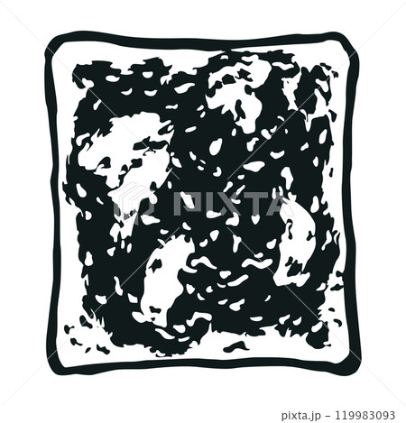 Silhouette Bread Toast Slice Top View Silhouette Bread Toast Slice Top View 119983093