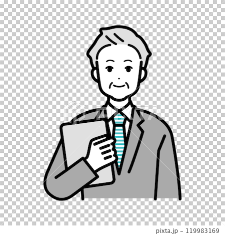資料を持ったビジネスパーソン男性のイラスト 119983169