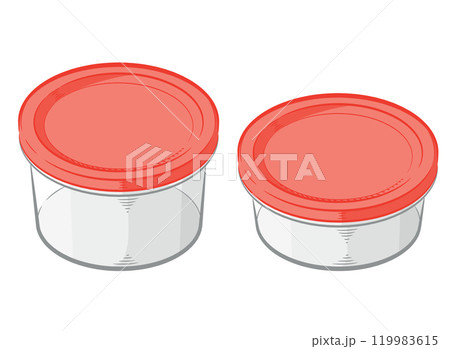 Food Storage Box Round Container Cartoon Food Storage Box Round Container Cartoon 119983615