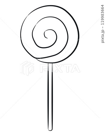 Sketch Simple Lollipop Candy Stick Doodle Sketch Simple Lollipop Candy Stick Doodle 119983664