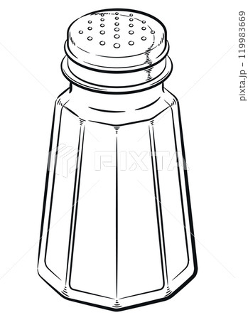 Sketch Table Salt Shaker Bottle Doodle 119983669
