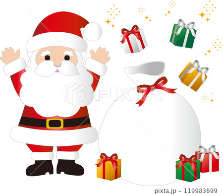 クリスマス　サンタクロース　プレゼント　飾り　イラスト素材 119983699