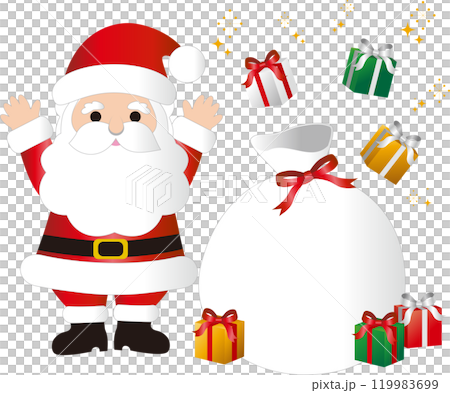 クリスマス　サンタクロース　プレゼント　飾り　イラスト素材 119983699