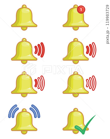 Bell Notification Ringing Vibrate Reminder Set Bell Notification Ringing Vibrate Reminder Set 119983729