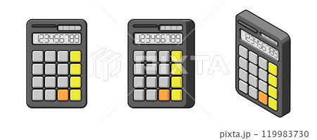 Calculator Pocket Machine Budget Accounting Cartoon 119983730