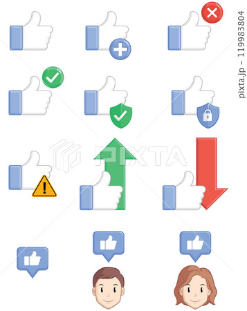 Like Thumbs Social Media Reaction Set 119983804