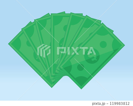 Money Spreading Paper Dollar Banknote Fan 119983812
