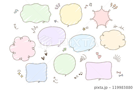 手書き風吹き出しのベクター素材イラスト 手書き風吹き出しのベクター素材イラスト 119983880