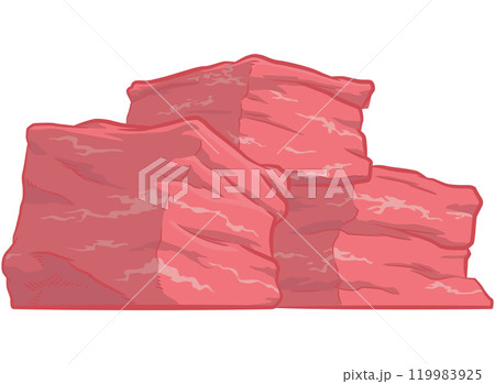 Red Meat Cow Beef Chopped Cube Red Meat Cow Beef Chopped Cube 119983925