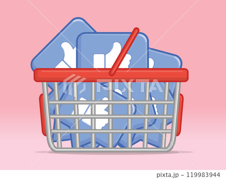 Shopping Basket Like Thumb Social Reaction 119983944