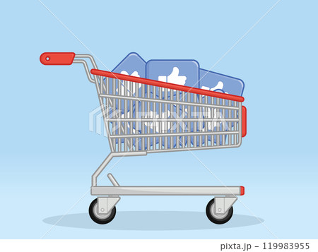 Shopping Trolley Like Social Media Interaction Shopping Trolley Like Social Media Interaction 119983955
