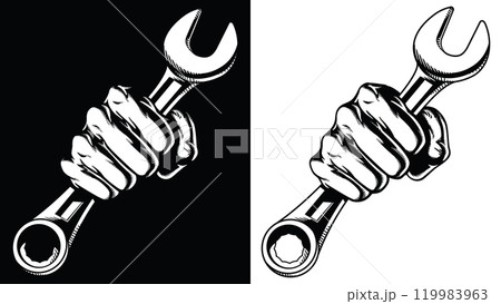 Silhouette Fist Punch Wrench Ratchet Spanner 119983963