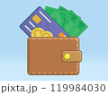 Wallet Filled Money Coin Credit Cards 119984030