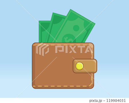 Wallet Filled Showing Paper Money Inside Wallet Filled Showing Paper Money Inside 119984031