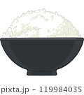 White Rice Cooked in Asian Bowl 119984035