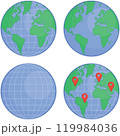 World Globe Earth Sphere Ball Set 119984036