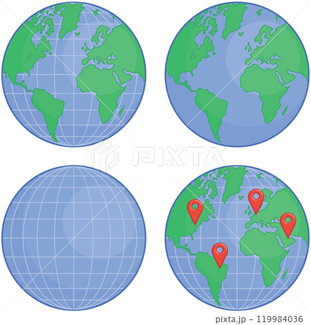 World Globe Earth Sphere Ball Set 119984036