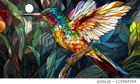 精緻なステンドグラスのイラスト 精緻なステンドグラスのイラスト 119984304