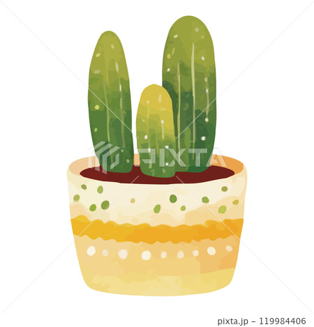 水彩で描いたサボテンのイラスト 119984406