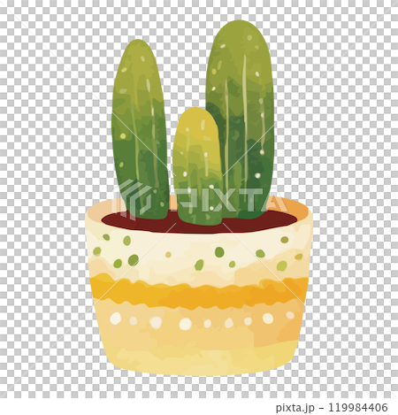 水彩で描いたサボテンのイラスト 119984406