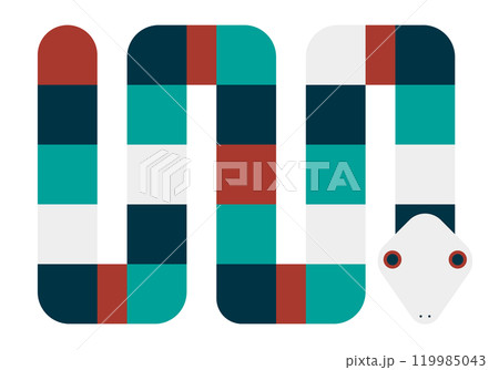 年賀素材 巳年 へび お洒落な蛇 年賀素材 巳年 へび お洒落な蛇 119985043