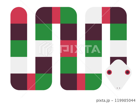 年賀素材 巳年 へび お洒落な蛇 119985044