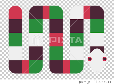 年賀素材 巳年 へび お洒落な蛇 119985044