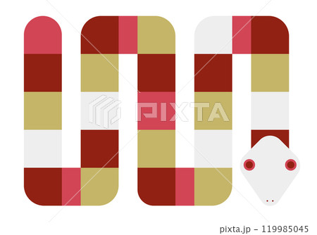 年賀素材 巳年 へび お洒落な蛇 119985045