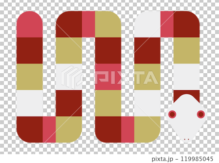 年賀素材 巳年 へび お洒落な蛇 119985045